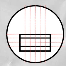 Pratonton modul yang menunjukkan grid struktur wajah dalam panduan bulatan.